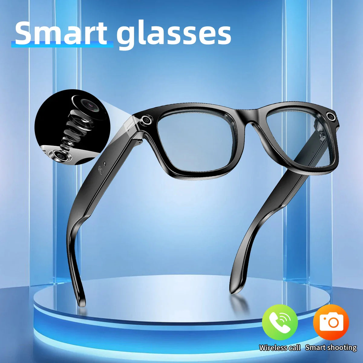 2025 New AI Interaction Smart Glasses with Camera Photo Video Record Translation Music Smart Sunglasses Bluetooth Call Headphone