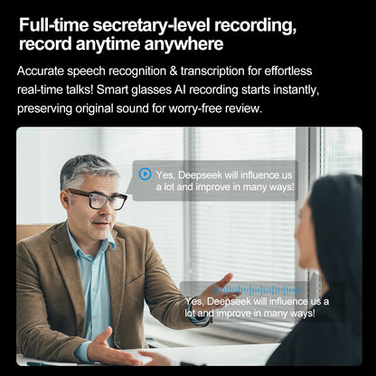2025 New AI Interaction Smart Glasses with Camera Photo Video Record Translation Music Smart Sunglasses Bluetooth Call Headphone